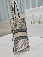 Kitlife Dior Beige Millefiori Embroidery Medium Book Tote 36x27.5x16.5cm - 5