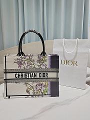 Kitlife Dior Pivoine Embroidery In Multicolor Medium Book Tote 36x27.5x16.5cm - 1