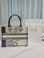 Kitlife Dior Pivoine Embroidery In Multicolor Medium Book Tote 36x27.5x16.5cm - 3