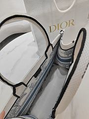 Kitlife Dior White and Blue Palms Jouy Embroidery Medium Book Tote 36x27.5x16.5cm - 4