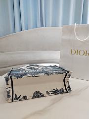 Kitlife Dior White and Blue Palms Jouy Embroidery Medium Book Tote 36x27.5x16.5cm - 2