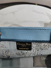 Kitlife Dior Space Blue and White Palms Jouy Embroidery Medium Book Tote 36x27.5x16.5cm - 5