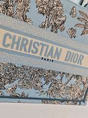 Kitlife Dior Space Blue and White Palms Jouy Embroidery Medium Book Tote 36x27.5x16.5cm - 3