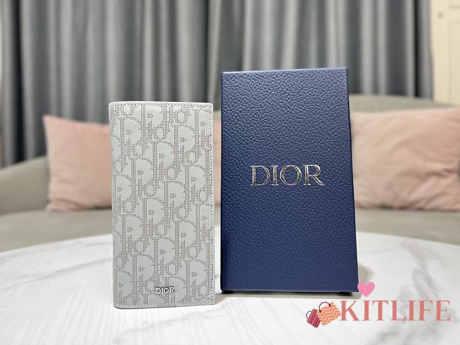 Kitlife Dior Grey Oblique Galaxy Long Wallet 18.8x9x2cm - 1