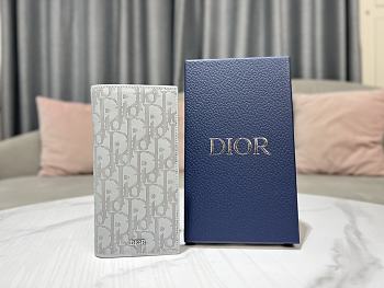 Kitlife Dior Grey Oblique Galaxy Long Wallet 18.8x9x2cm