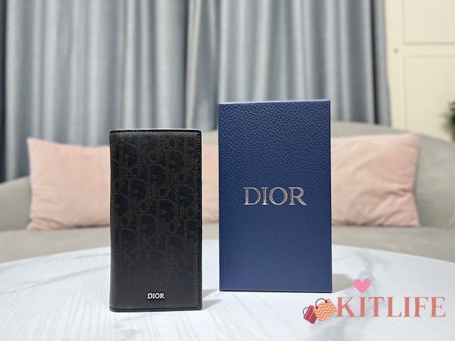 Kitlife Dior Black Oblique Galaxy Long Wallet 18.8x9x2cm - 1