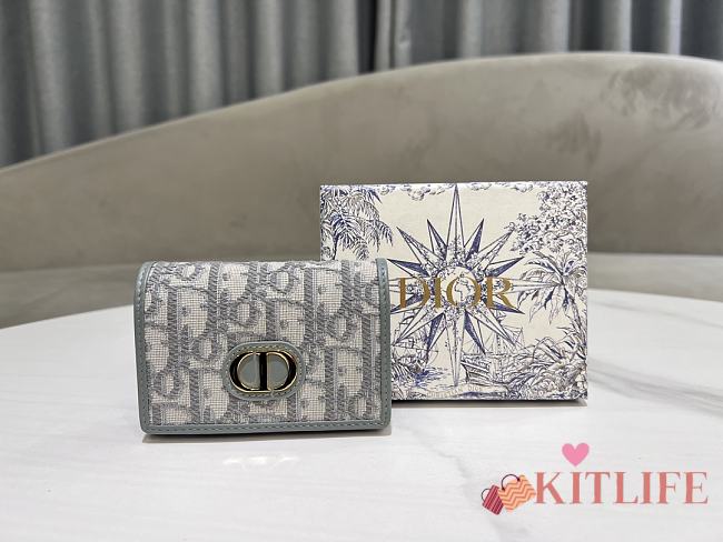 Kitlife Dior 30 Montaigne Glycine Wallet Grey 11x7.5x2.5cm - 1