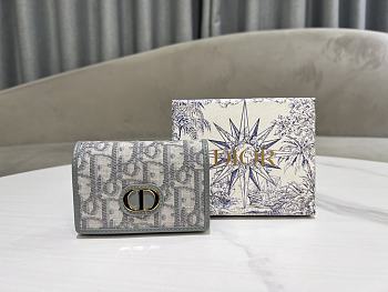 Kitlife Dior 30 Montaigne Glycine Wallet Grey 11x7.5x2.5cm