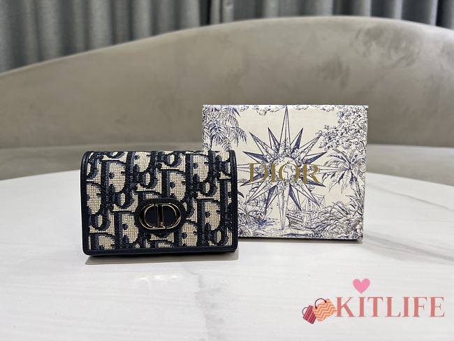 Kitlife Dior 30 Montaigne Glycine Wallet Blue 11x7.5x2.5cm - 1