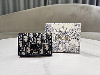 Kitlife Dior 30 Montaigne Glycine Wallet Blue 11x7.5x2.5cm