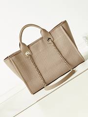Kitlife Chanel Deauville Shopping Tote Bag Beige AS3257 33x26x15.5cm - 4
