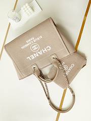 Kitlife Chanel Deauville Shopping Tote Bag Beige AS3257 33x26x15.5cm - 3