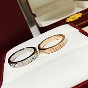 Kitlife Cartier C de Wedding Ring in Rose Gold / Silver Width 3 mm, 1 diamond - 6