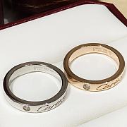 Kitlife Cartier C de Wedding Ring in Rose Gold / Silver Width 3 mm, 1 diamond - 5