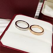 Kitlife Cartier C de Wedding Ring in Rose Gold / Silver Width 3 mm, 1 diamond - 4