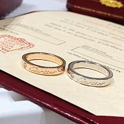 Kitlife Cartier C de Wedding Ring in Rose Gold / Silver Width 3 mm, 1 diamond - 3