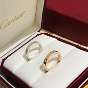 Kitlife Cartier C de Wedding Ring in Rose Gold / Silver Width 3 mm, 1 diamond - 2