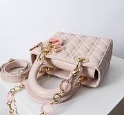 Kitlife Dior Lady Bag Pink With Gold-plated Metal Chain Strap And Brown O-shaped Design  - 3
