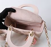 Kitlife Dior Lady Bag Pink With Gold-plated Metal Chain Strap And Brown O-shaped Design  - 4