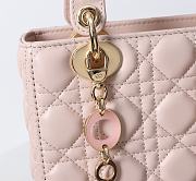 Kitlife Dior Lady Bag Pink With Gold-plated Metal Chain Strap And Brown O-shaped Design  - 6