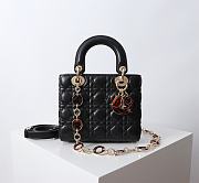 Kitlife Dior Lady Bag Black With Gold-plated Metal Chain Strap And Brown O-shaped Design  - 1