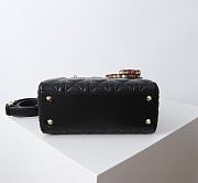 Kitlife Dior Lady Bag Black With Gold-plated Metal Chain Strap And Brown O-shaped Design  - 6