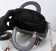 Kitlife Dior Lady Bag Black With Gold-plated Metal Chain Strap And Brown O-shaped Design  - 5