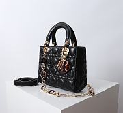 Kitlife Dior Lady Bag Black With Gold-plated Metal Chain Strap And Brown O-shaped Design  - 4
