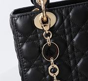 Kitlife Dior Lady Bag Black With Gold-plated Metal Chain Strap And Brown O-shaped Design  - 3