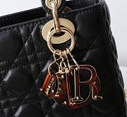 Kitlife Dior Lady Bag Black With Gold-plated Metal Chain Strap And Brown O-shaped Design  - 2