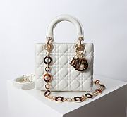 Kitlife Dior Lady Bag White With Gold-plated Metal Chain Strap And Brown O-shaped Design  - 1