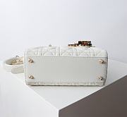 Kitlife Dior Lady Bag White With Gold-plated Metal Chain Strap And Brown O-shaped Design  - 3