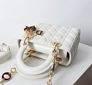 Kitlife Dior Lady Bag White With Gold-plated Metal Chain Strap And Brown O-shaped Design  - 4