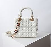 Kitlife Dior Lady Bag White With Gold-plated Metal Chain Strap And Brown O-shaped Design  - 6