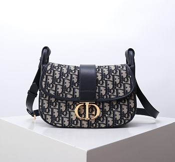 Kitlife Dior Medium 30 Montaigne Satchel Bag Blue Oblique Jacquard 24x17x9cm 