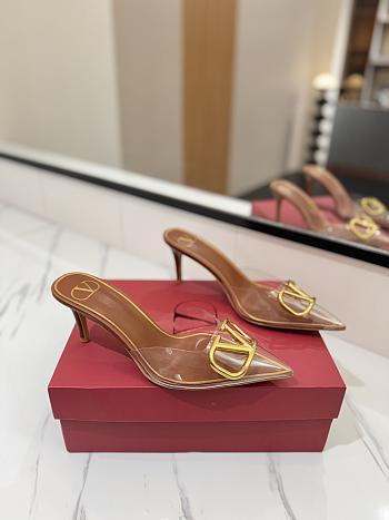 Kitlife Valentino Garavani Vlogo 80 Vinyl & Leather Mule In Brown