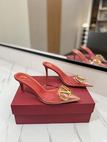 Kitlife Valentino Garavani Vlogo 80 Vinyl & Leather Mule In Red