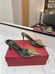 Kitlife Valentino Garavani Vlogo 80 Vinyl & Leather Mule In Black - 1