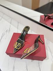 Kitlife Valentino Garavani Vlogo 80 Vinyl & Leather Mule In Black - 3