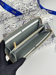 Kitlife Dior Long Zipper Wallet Grey Oblique 19.5.×10.5×3cm - 5