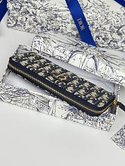 Kitlife Dior Long Zipper Wallet Blue Oblique 19.5.×10.5×3cm - 3
