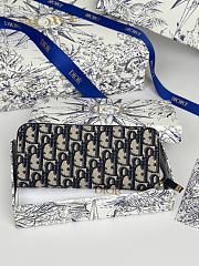 Kitlife Dior Long Zipper Wallet Blue Oblique 19.5.×10.5×3cm - 2