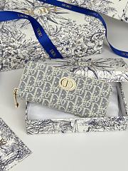Kitlife Dior Long Zipper Wallet Light Blue Oblique 19.5.×10.5×3cm - 1