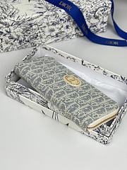 Kitlife Dior Long Zipper Wallet Light Blue Oblique 19.5.×10.5×3cm - 5