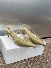 Kitlife Dior CD Letter Logo Metal Buckle Stiletto Heeled Sandals Gold Technical Fabric - 1