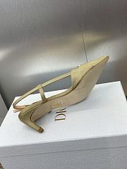 Kitlife Dior CD Letter Logo Metal Buckle Stiletto Heeled Sandals Gold Technical Fabric - 6