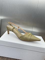 Kitlife Dior CD Letter Logo Metal Buckle Stiletto Heeled Sandals Gold Technical Fabric - 5