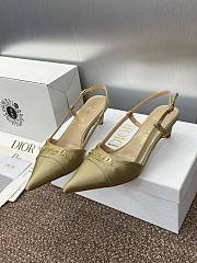 Kitlife Dior CD Letter Logo Metal Buckle Stiletto Heeled Sandals Gold Technical Fabric - 3