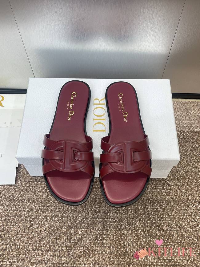 Kitlife Dior D-Club Sildes in Burgundy - 1