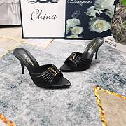 Kitlife Saint Laurent Babylone YSL Ruched Leather Mule Sandals in Black - 5